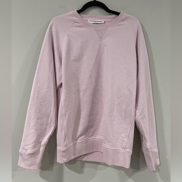 Orlebar Brown Watkins Conch Pink Crewneck Sweatshirt Garment Dyed Jersey Size M - Picture 4 of 10